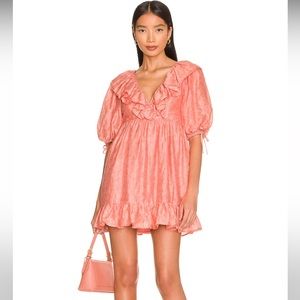 Hailey Mini Dress in Coral revolve Tularosa